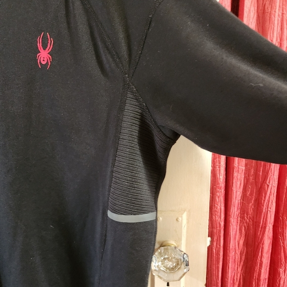 Spyder Men's Athletic Techwear Long Sleeve Black Microfleece Shirt Size Large - Picture 3 of 11